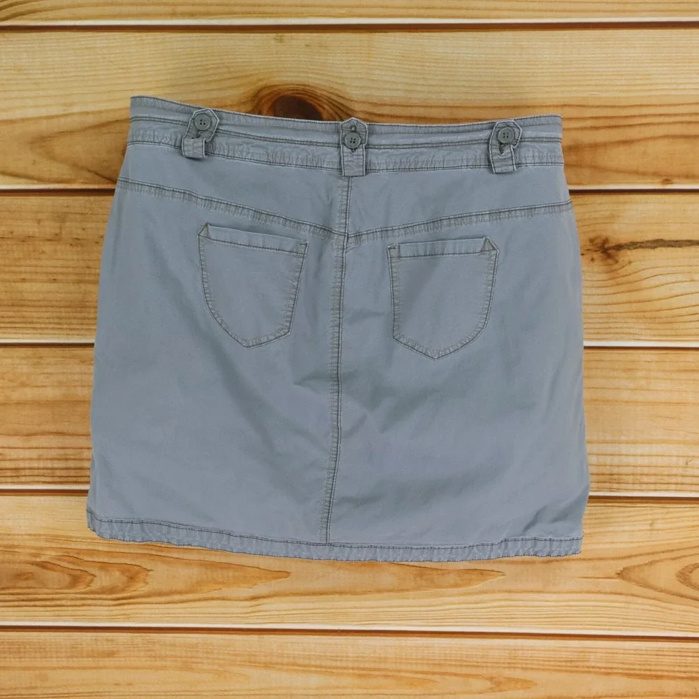 Perfect Poplin by Avenue Short Skort Womens Size‎ 14 Gray Cotton Blend Pockets